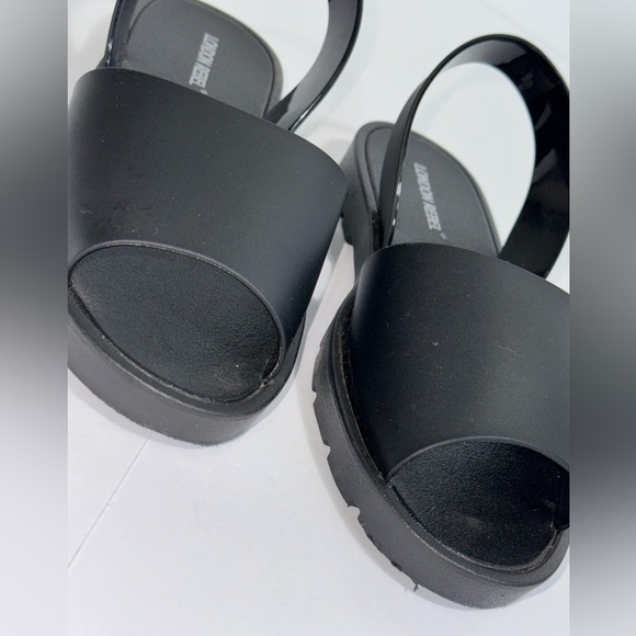 London Rebel black slingback jelly flat sandals size 7 - Picture 8 of 9